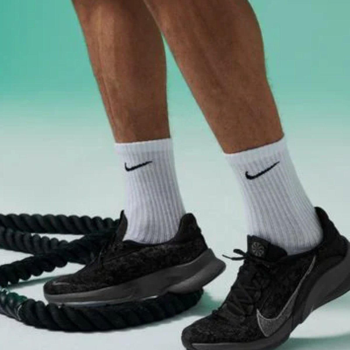 Calcetas Altas Nike Everyday Cushioned Blancas de entrenamiento 6 pares Hombre Talla L 26 al 30
