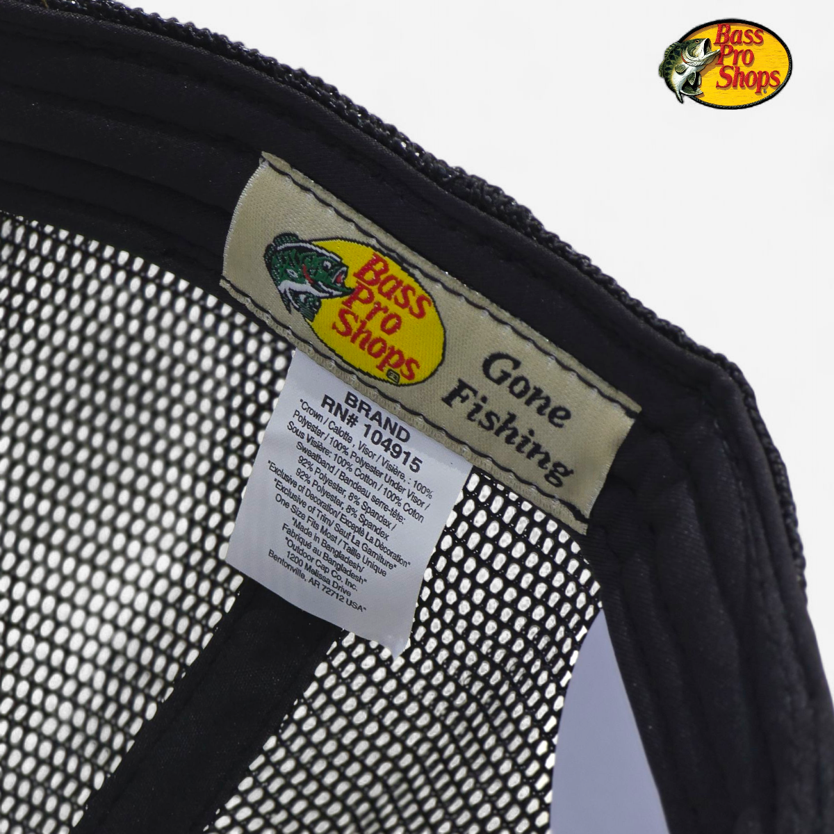 Gorra Trucker Snapback BASS PRO SHOPS Negro Talla unica Hombre Snapback 2549