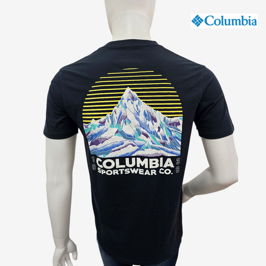 Playera manga corta COLUMBIA tipo tee para hombre casual Azul Marino Mediana