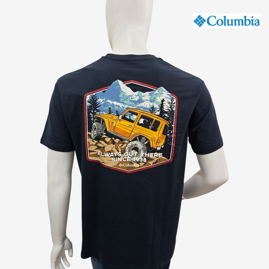 Playera manga corta COLUMBIA tipo tee para hombre casual Azul Marino Grande