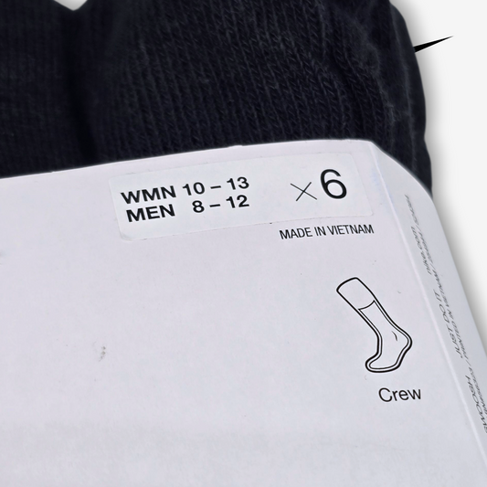 Calcetas Altas Nike Everyday Cushioned Negras de entrenamiento 6 pares Hombre Talla L 25 al 30