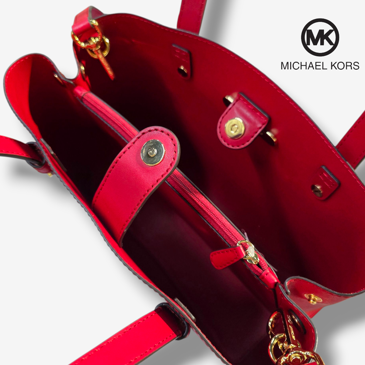 Bolsa de mano Jet Set MEDIANA Michael Kors Roja