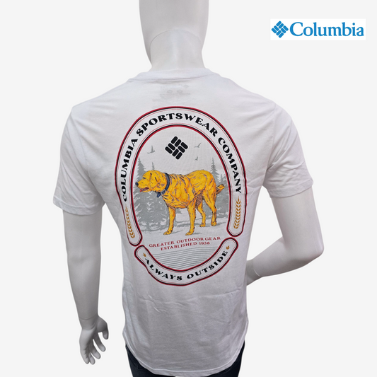 Playera manga corta COLUMBIA tipo tee para hombre casual Blanco Mediana 83304029