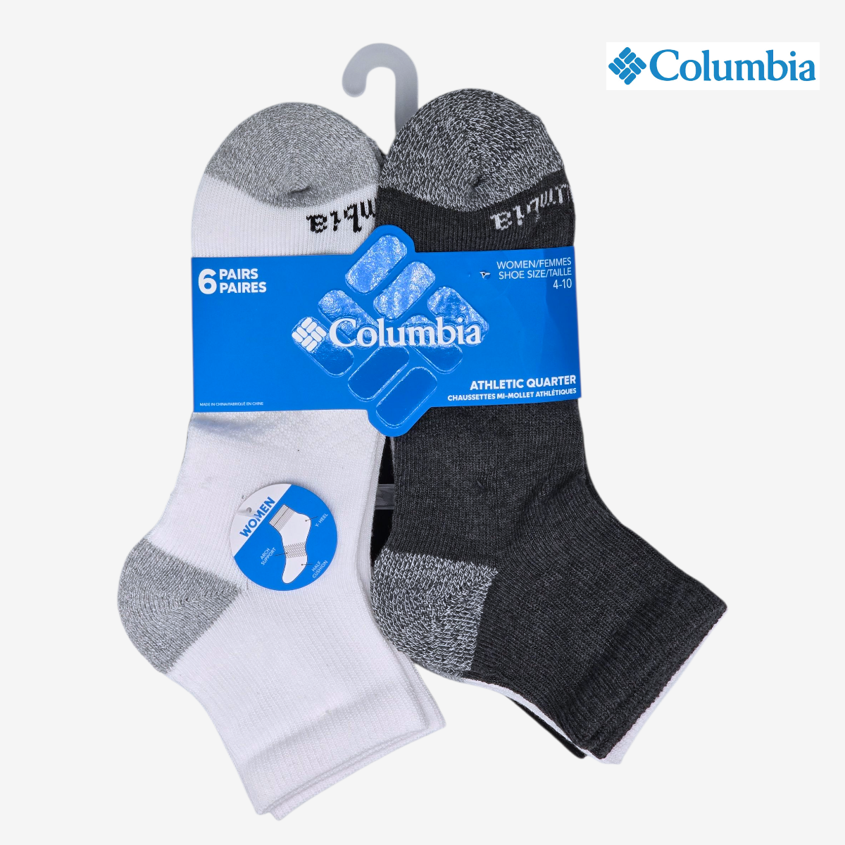 Calcetas Tines COLUMBIA Blancas y Variado 6 pares Mujer Talla 21 al 27